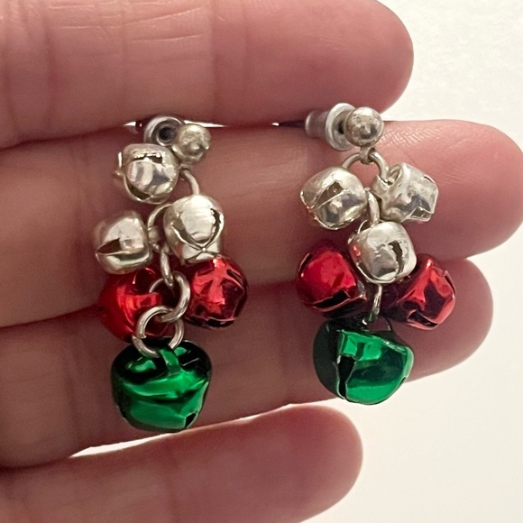 4 Vintage Sets of Holiday Christmas Jingle Bells Dangle Drop Earrings - Picture 4 of 16
